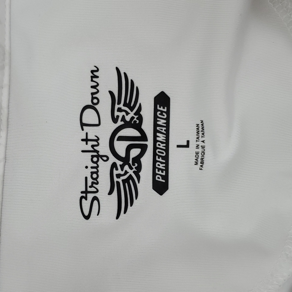 Straight Down Performance Polo White Men Size L - image 5
